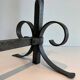 Pair of Neoclassical Fire Dogs in Wrought Iron with Twisted Columns, Finials
