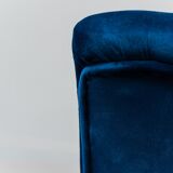 Armchair velvet blue metal light blue 60s vintage