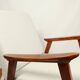 Vintage light gray armchair dark wood Scandinavian design 1970