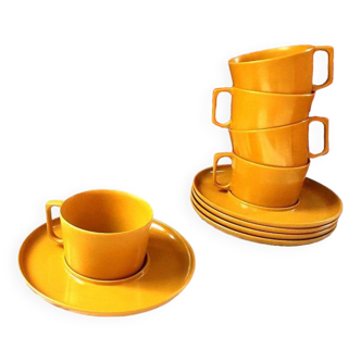 Tasses mélamine années 70 jaune