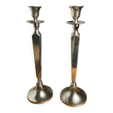 Pair of silver-plated candlesticks