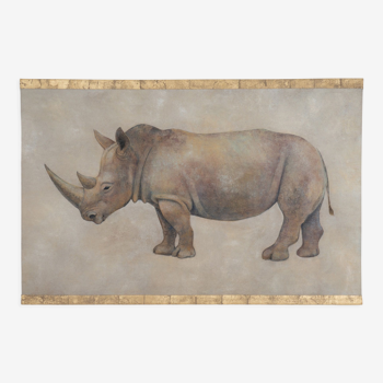 Painted canvas, Rhinoceros, Contemporary work