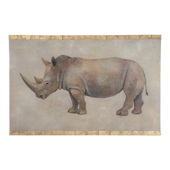 Toile peinte, Rhinocéros, Travail contemporain