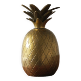 Mid-Century Gold Brass Candleholder Pineapple