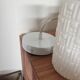 Set of three white Scandinavian opaline pendant lights