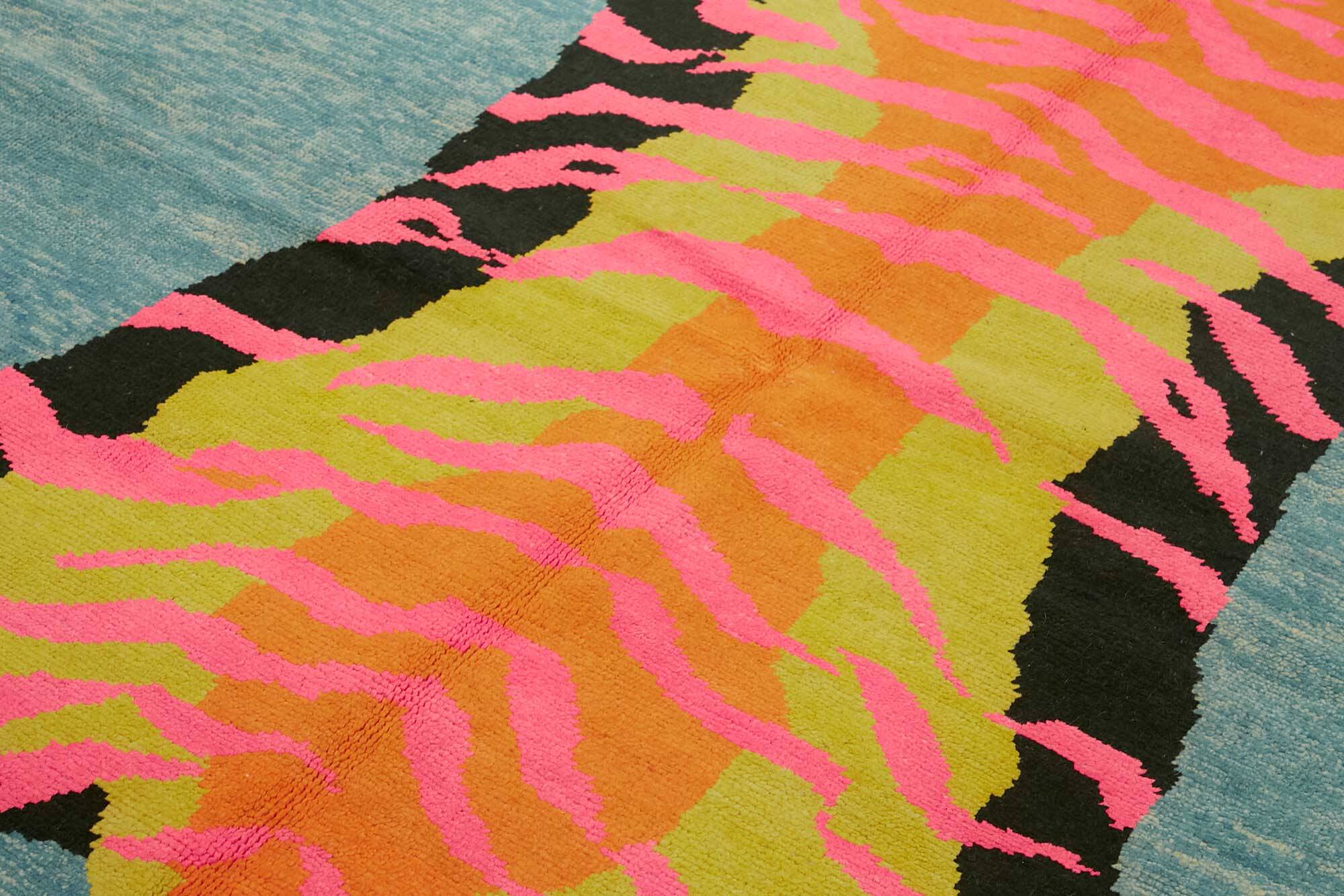 Tapis tigre turc en laine noué à la main 217 cm x 341 cm