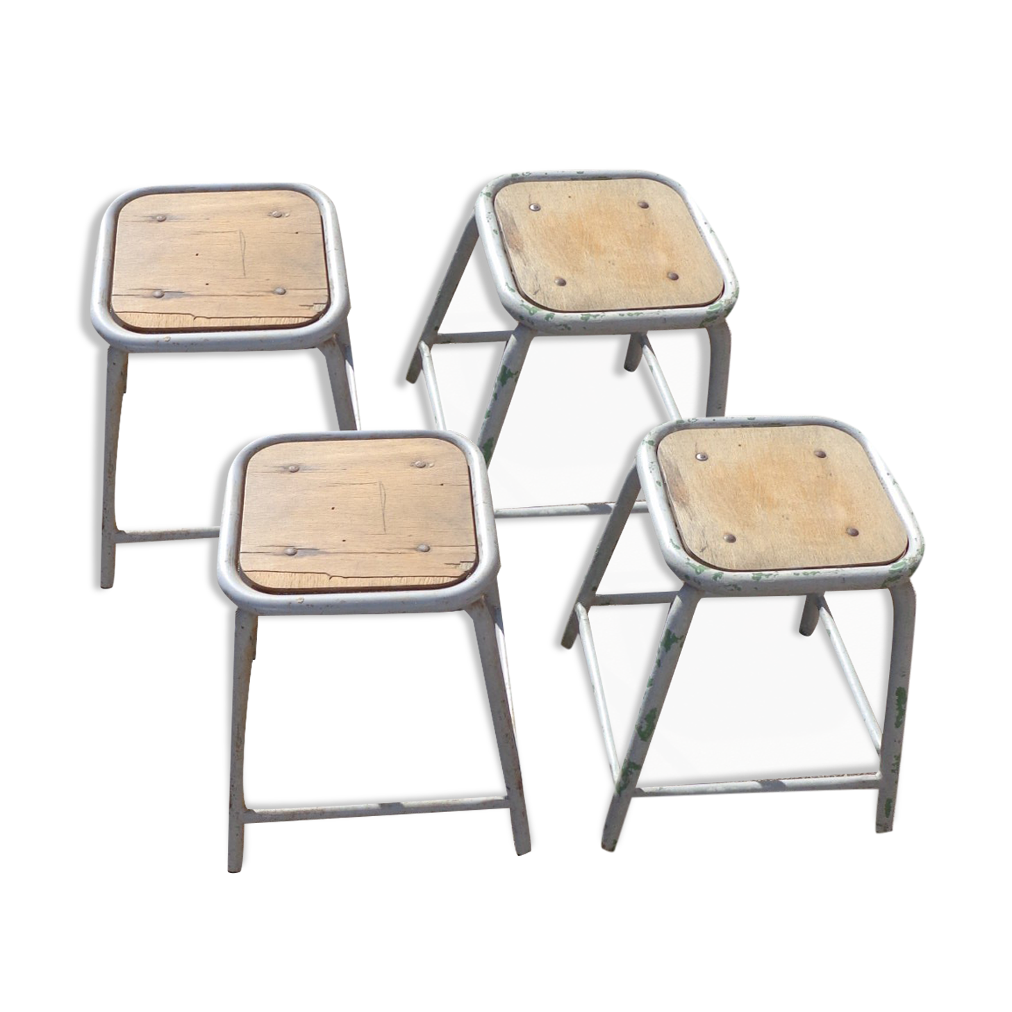 Set of 4 industrial stools