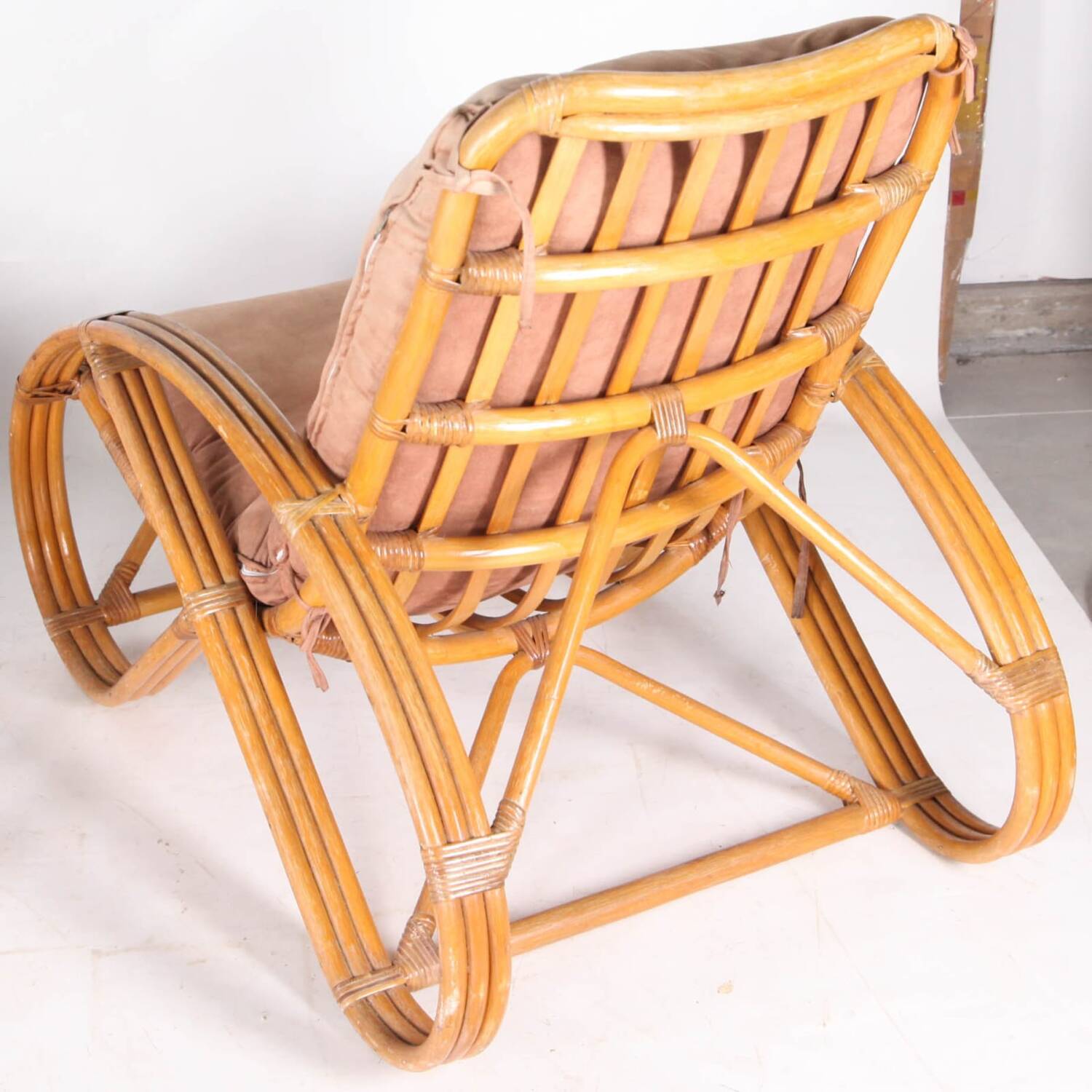 Pair of "Pretzel" rattan armchairs