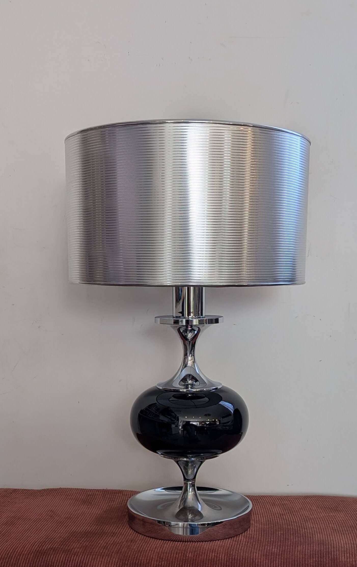 Lampe Space Age en chrome et verre