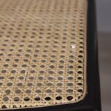 Set of 4 vintage 1960s metal and vienna straw chairs by italian design