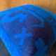 Electric Blue Vintage Turkish Rug Pillow, Hand-Stitched Wool Cushion