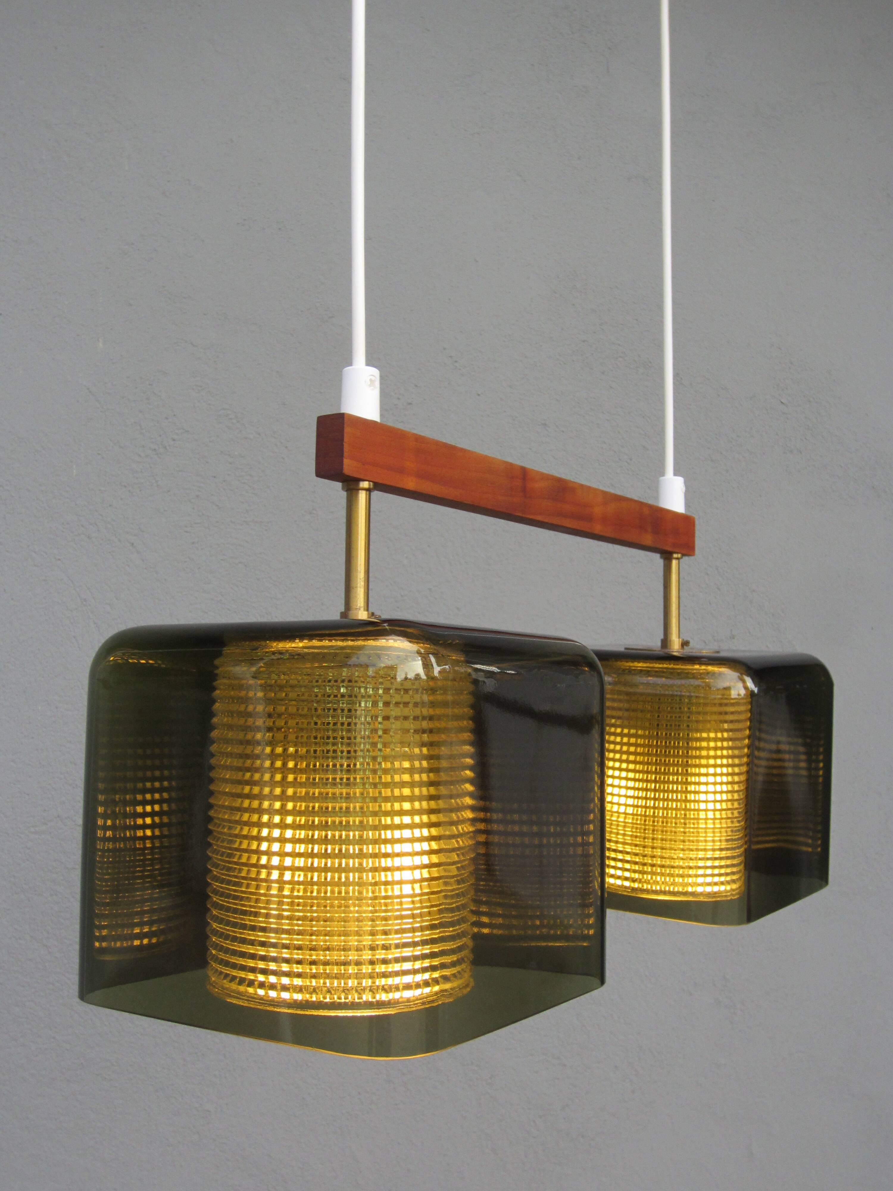 Scandinavian glass pendant lamp Carl Fagerlund for Orrefors
