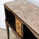 Vintage wooden and marble console table – classic style curved legs, 1950s