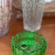 Green crystal bowl ashtray from the mid-20th century, Italy, 1970s.
