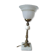 Retro chic living room lamp in white marble and brass