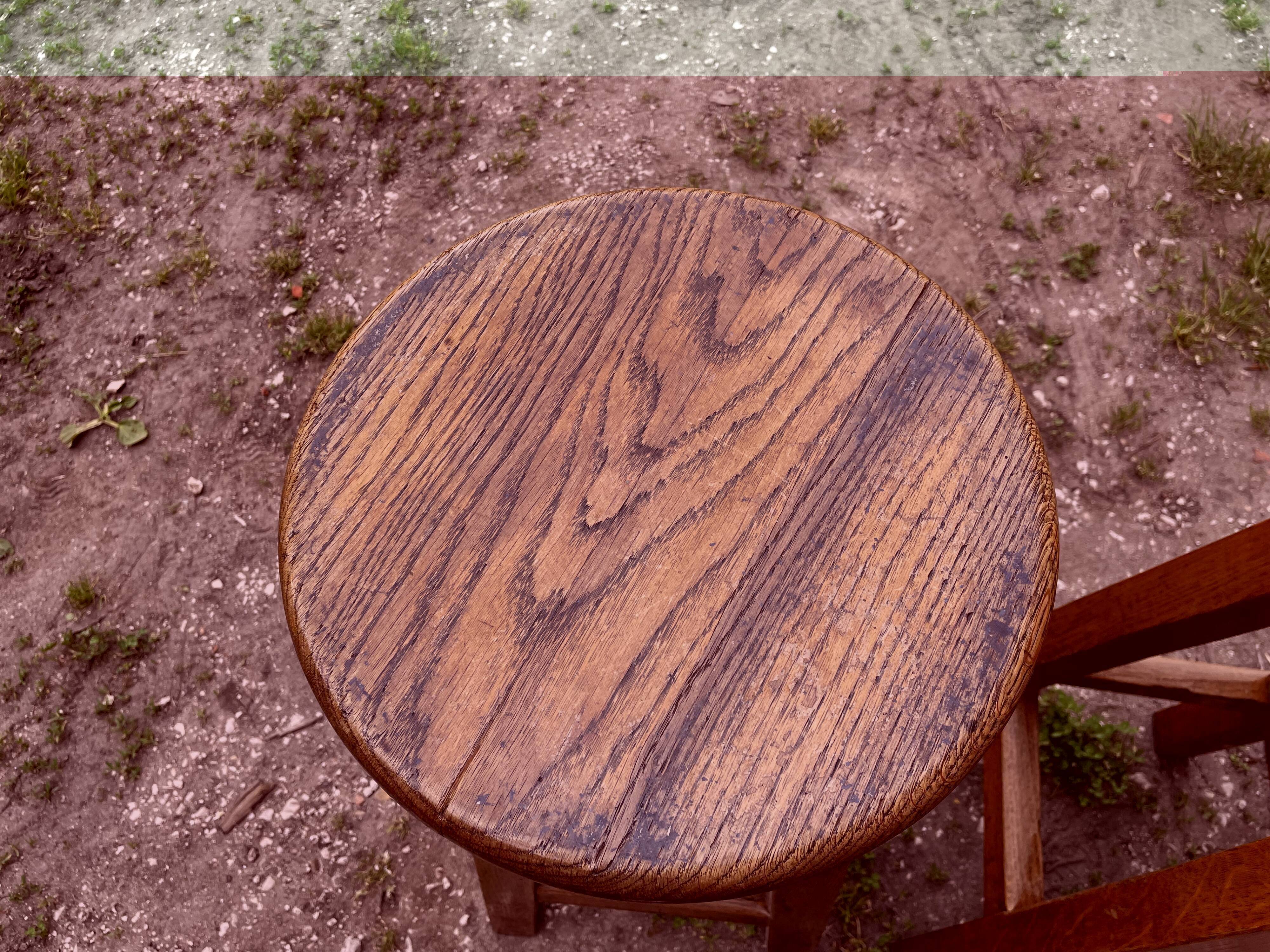 4 high bar stools in solid oak