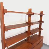 Bookcase modular double shelf vintage teak from the 60s