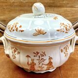 Old Longchamp vegetable soup tureen with Moustiers Olerys decor 2