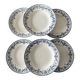 Set of 6 deep plates, ironstone, Moulin des Loups model Cardèr.