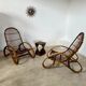 Set of 2 rattan lounge chairs armchairs Italian design from the 60s vintage rattan