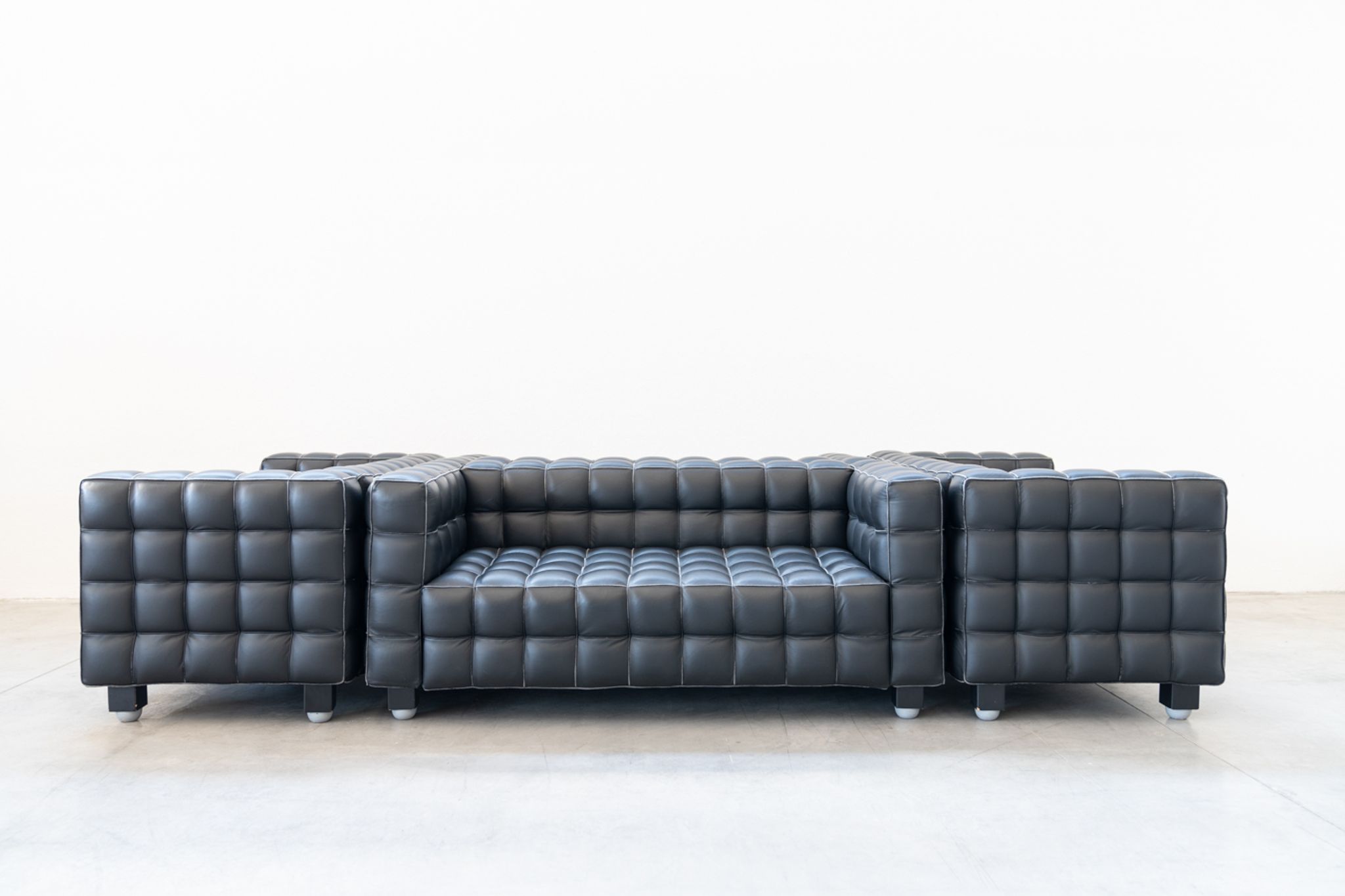Kubus Sofas, Two Places by Josef Hoffmann for Wittmann, 1980s, Set of 4