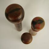 Set of 3 kokeshi dolls (medium size)