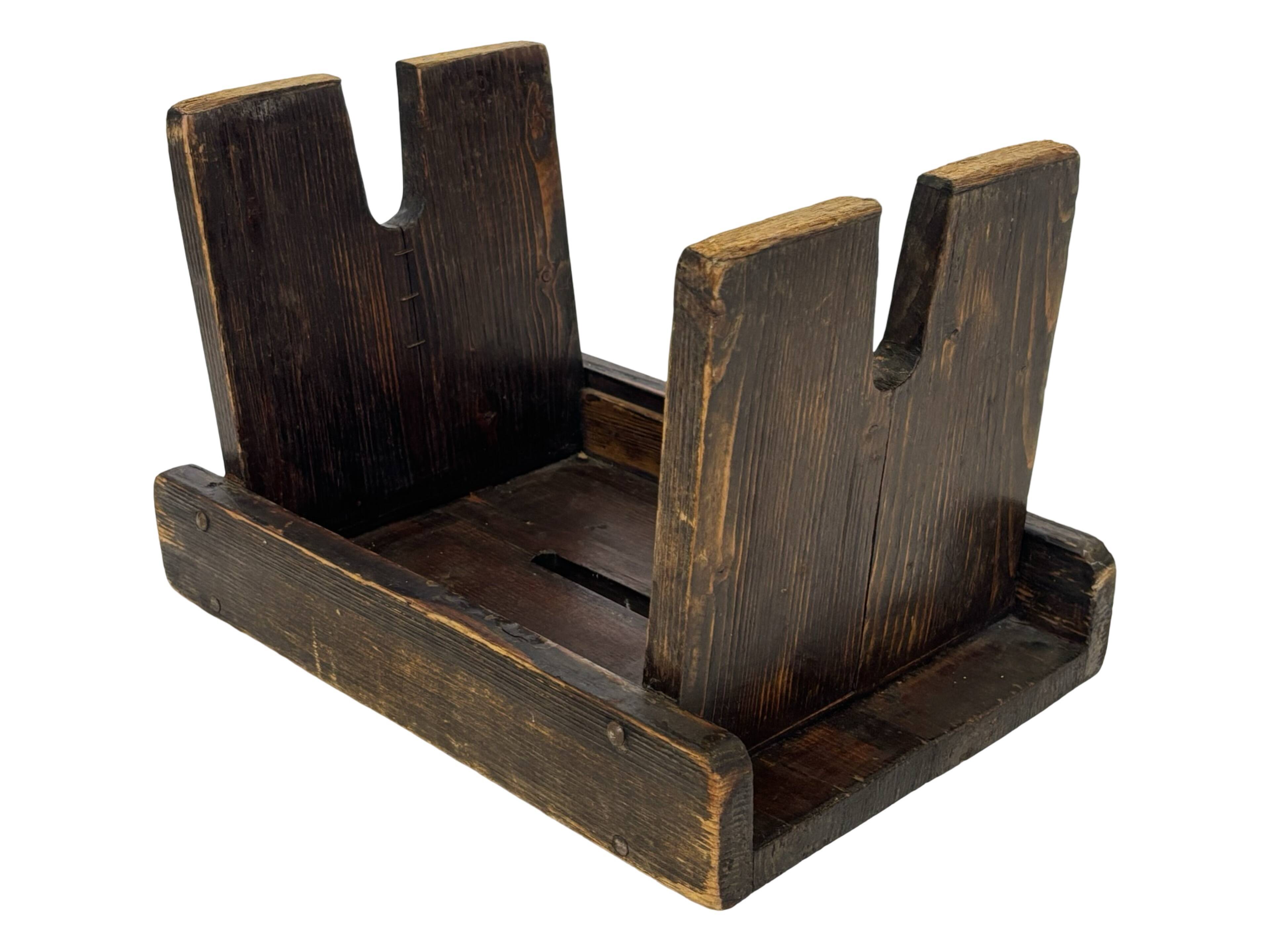 Antique stool footstool 1940s wooden plant table