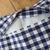 Set of 2 vintage cushions, blue gingham