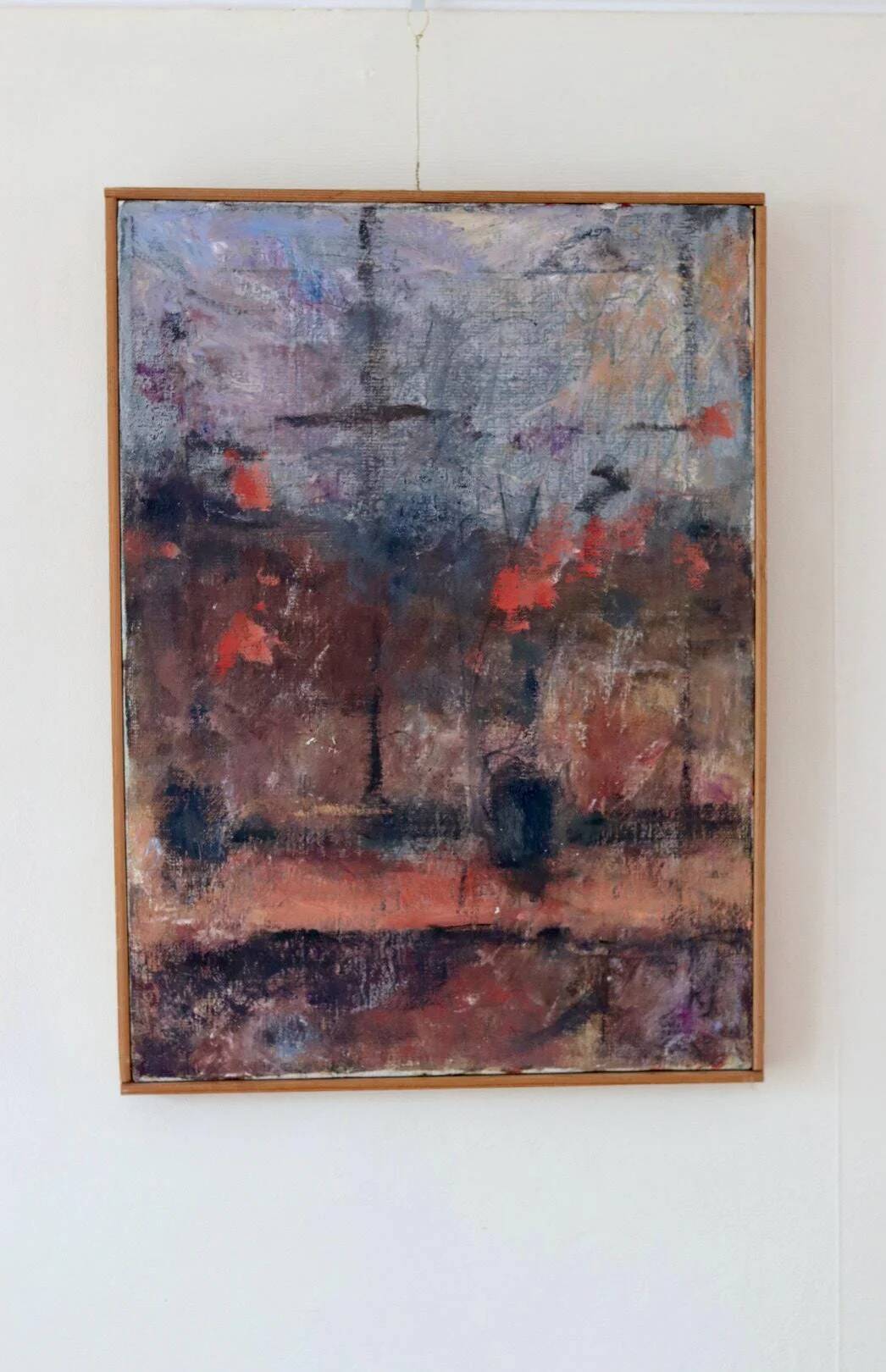 Abstract oil on canvas "warm tones", mid-20th century