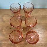 6 Rosaline Twisted Pink Champagne Flutes