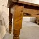 English farmhouse table in solid pine from the late 19th century, L187cm.