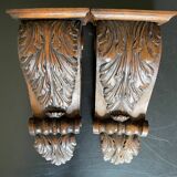 Carved wooden ornaments or consoles