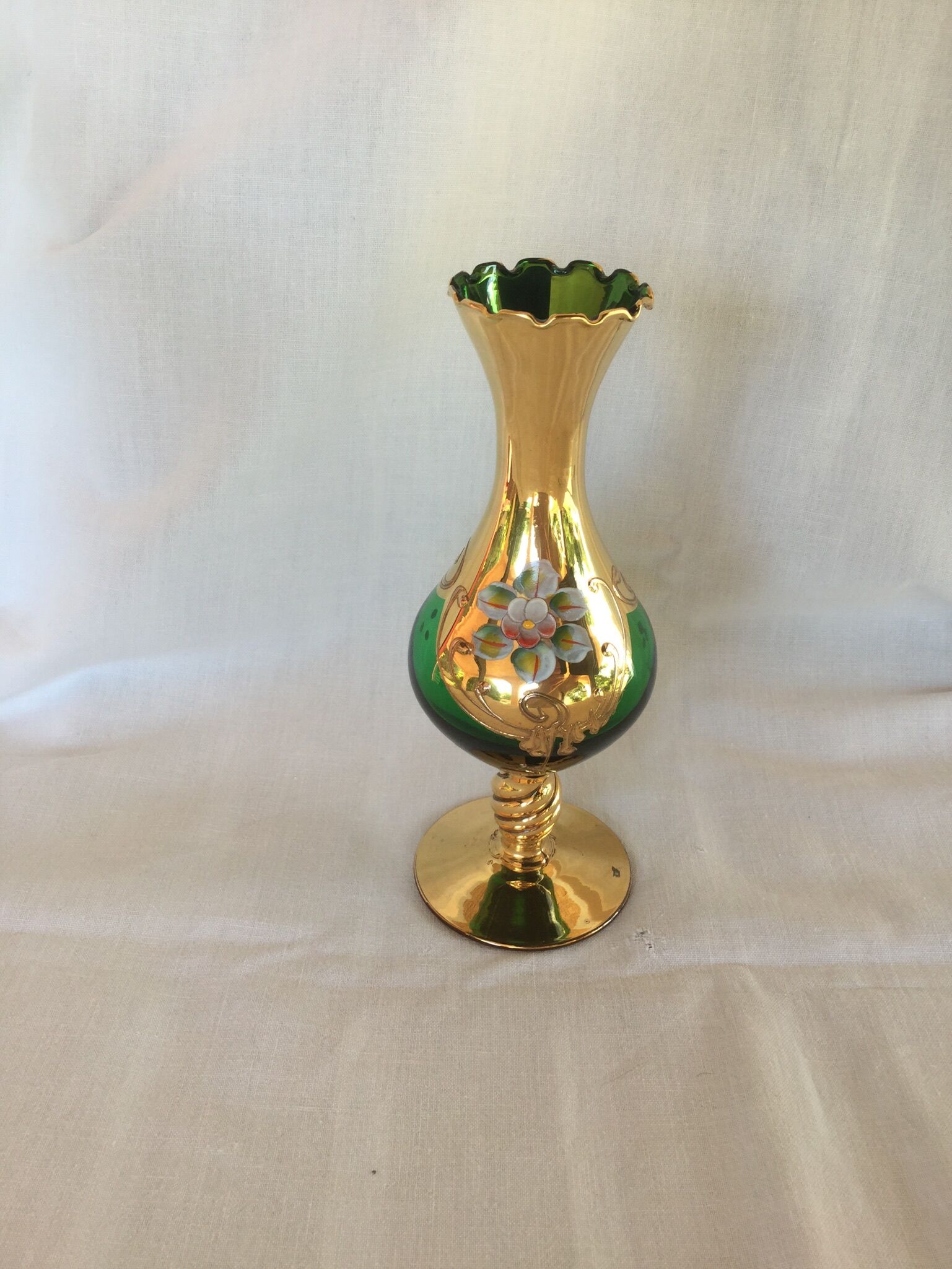 Murano 1960 golden vase with fine gold