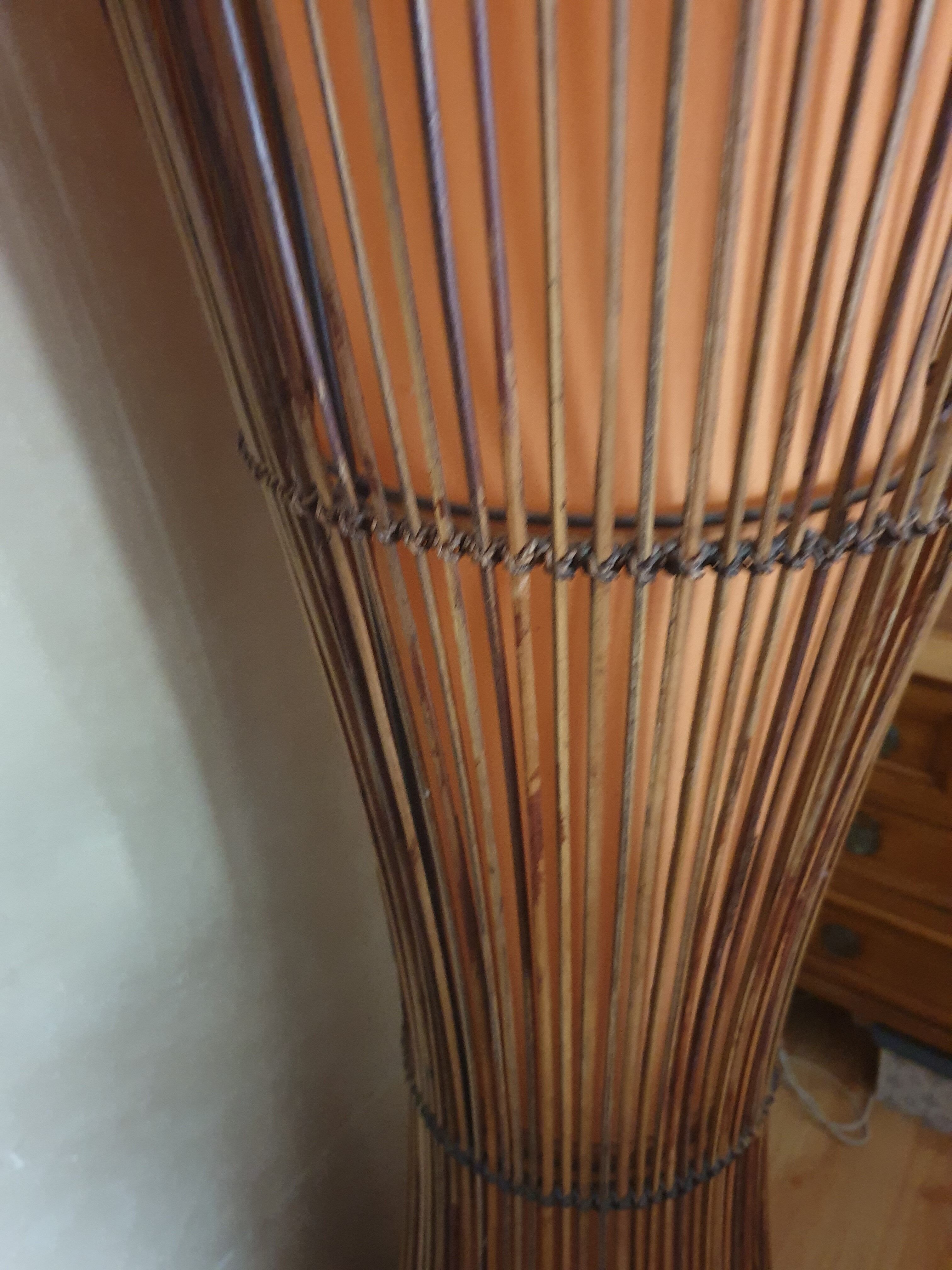 Floor lamp kobe bamboo slat 80s