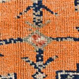 Tapis de couloir vintage à motifs géométriques rouge et orange, 102 x 332 cm