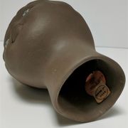 Tête céramique sculpturale à émaillage bleu Tekt design années 60