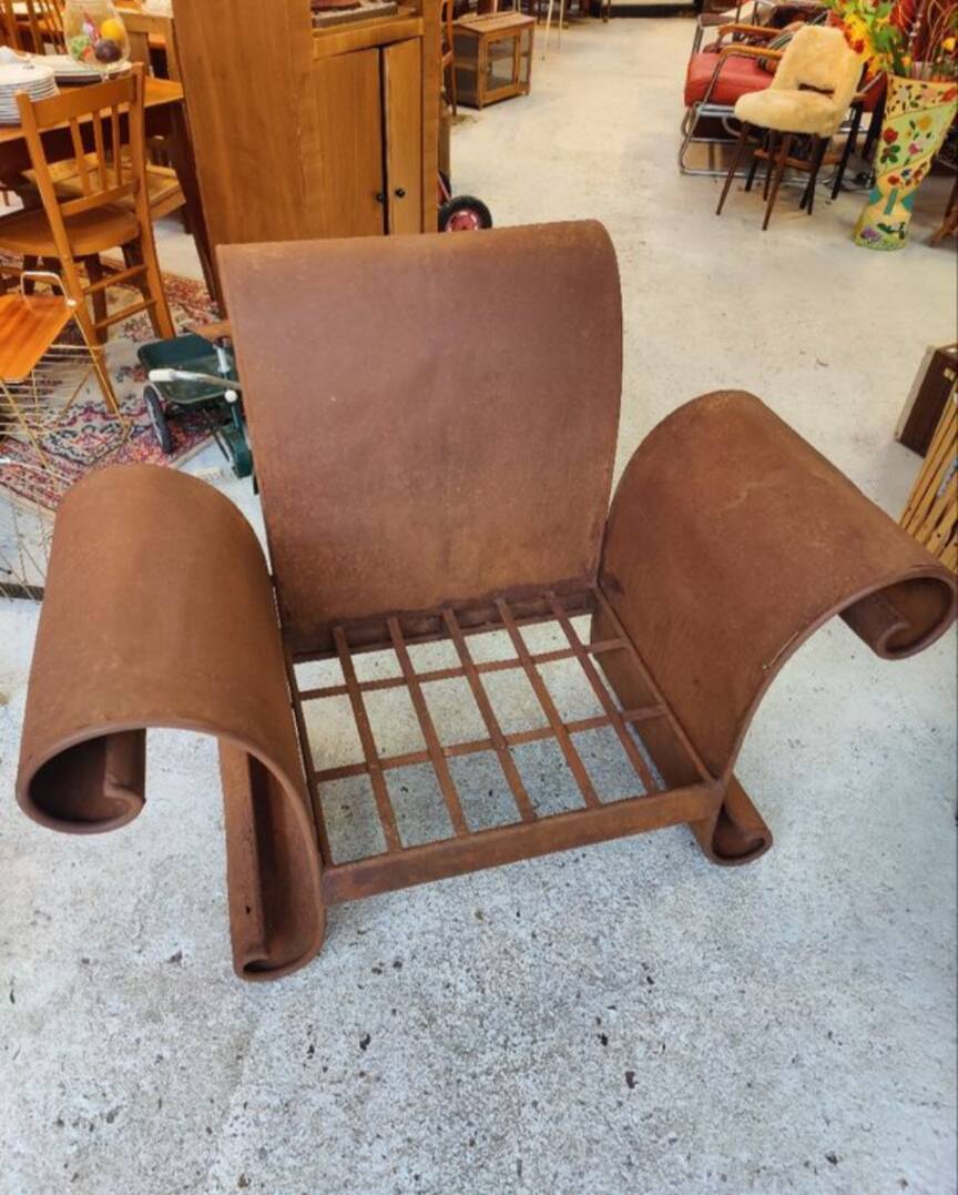 Handcrafted ironwork armchair