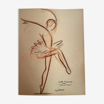 The dancer Lycette Darsonval, pastel on paper by Jean Target