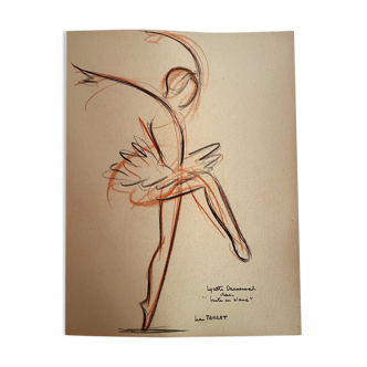 The dancer Lycette Darsonval, pastel on paper by Jean Target