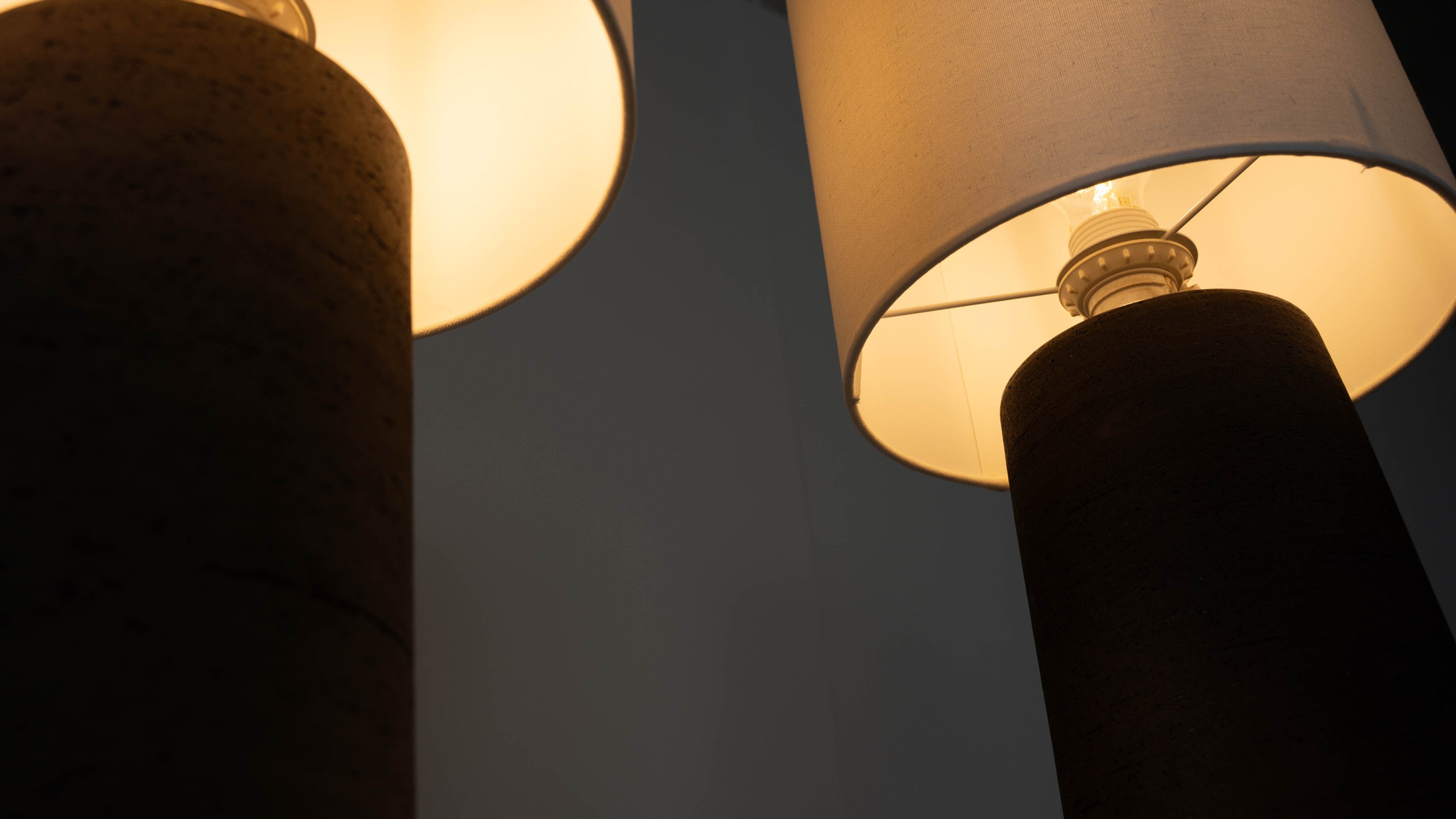 Set of two ceramic sculptural table lamps by Töreboda