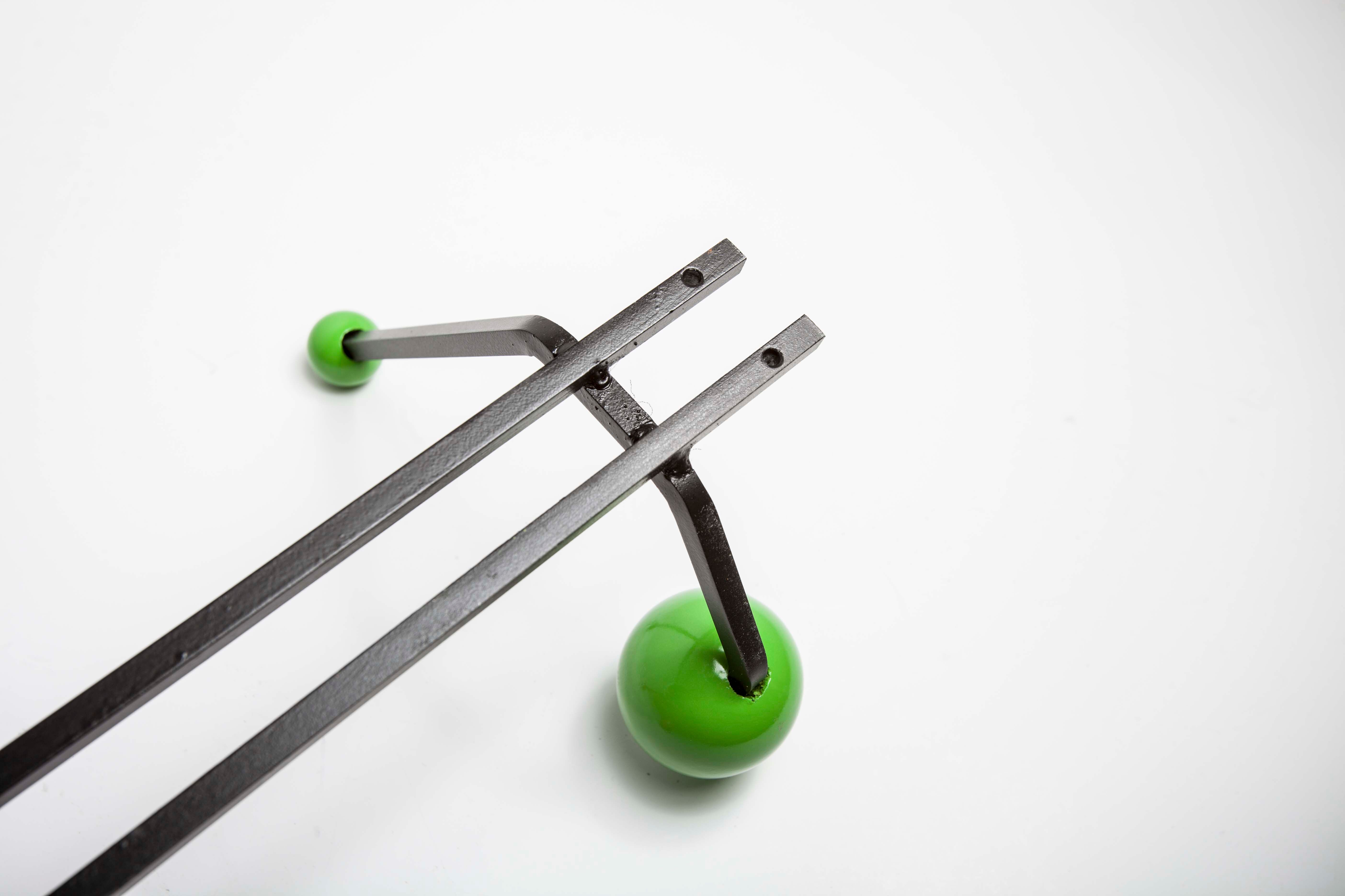 Coat rack 6 balls restored