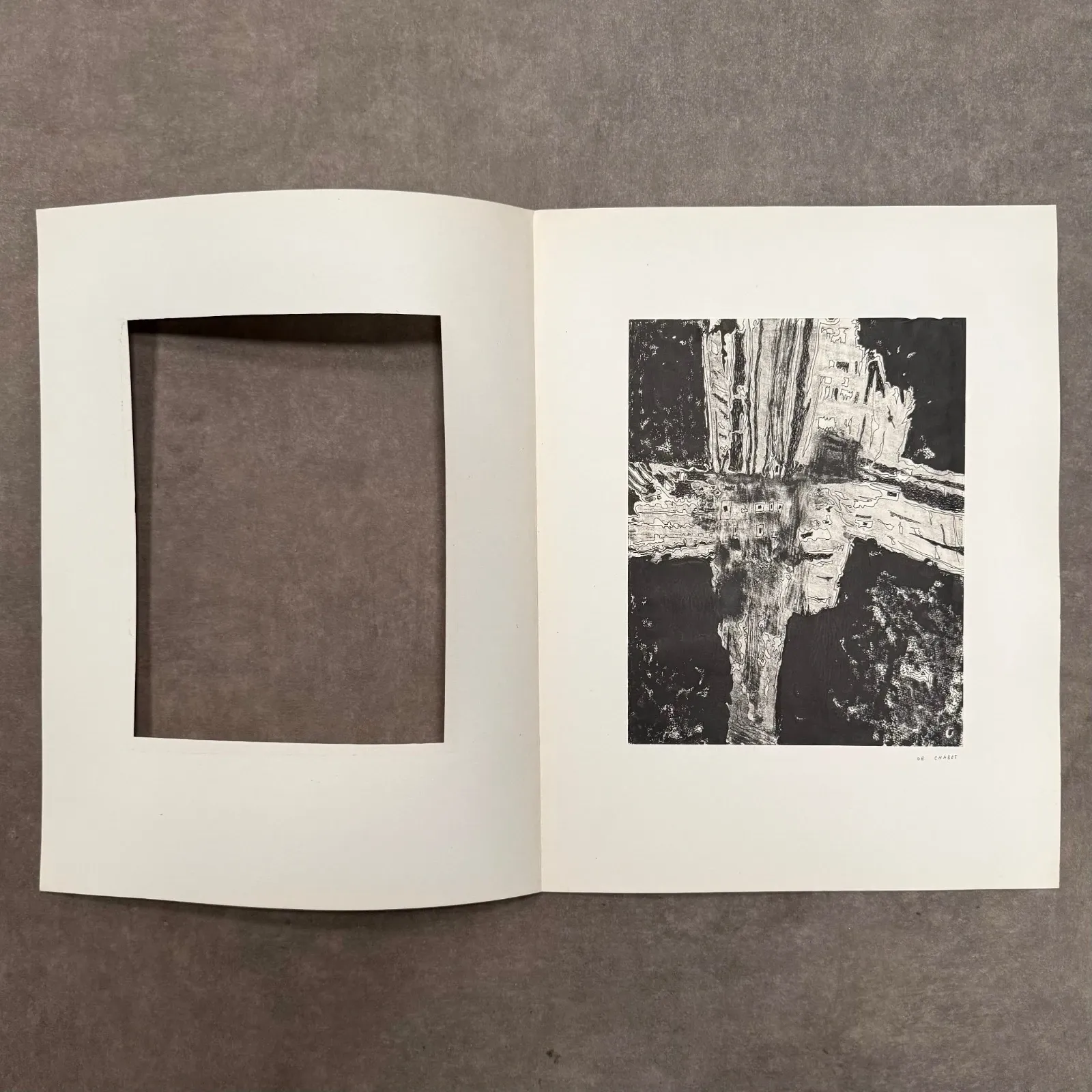 Modern composition drawing 1970 by François de Chabot