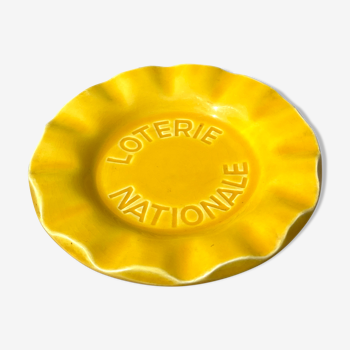 Coupe vide poche céramique St Clément jaune Loterie Nationale vintage années 60