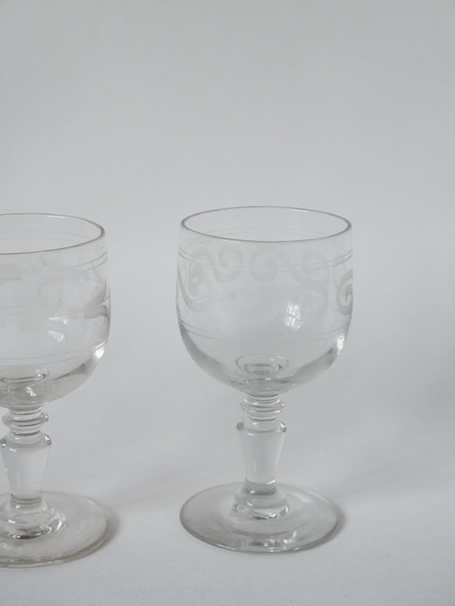Lot de 6 verres à vin dépareillés XIXème