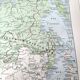 Vintage map Asia USSR Japan 43x43cm from 1950