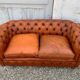 Salon canape and 2 chesterfield armchairs in vintage cognac leather from the 1970s