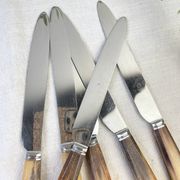 Lot de 6 couteaux de table vintage en corne