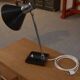 Lampe de bureau laquée noir et métal chromé design italien vers 1970's