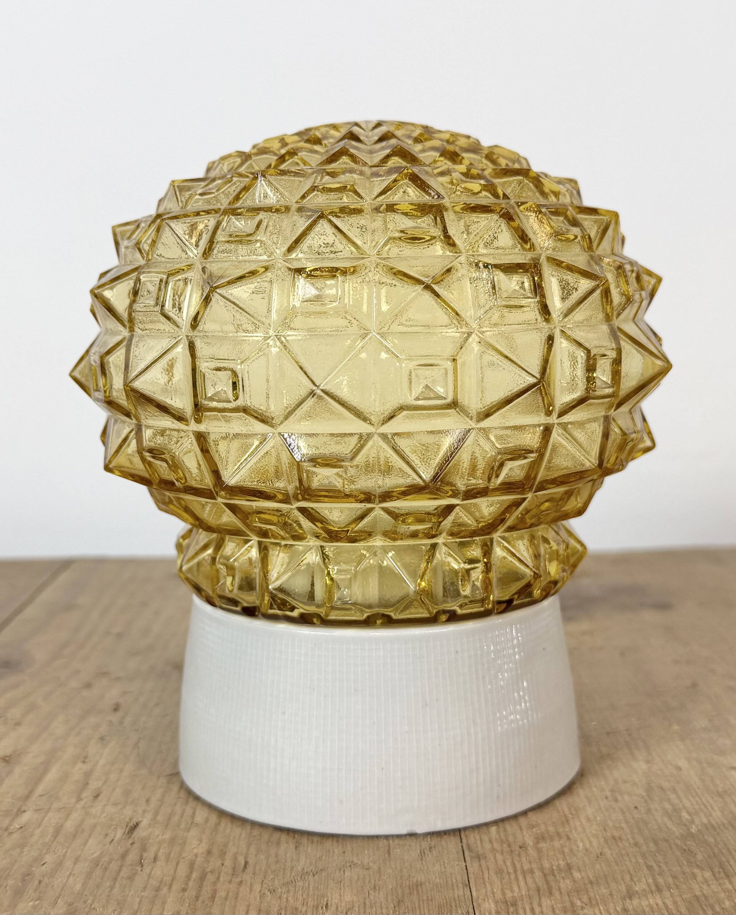 Vintage White Porcelain Ceiling Light, 1970s