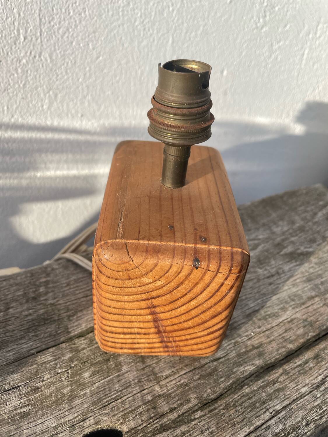 Paire de lampes chevet en bois